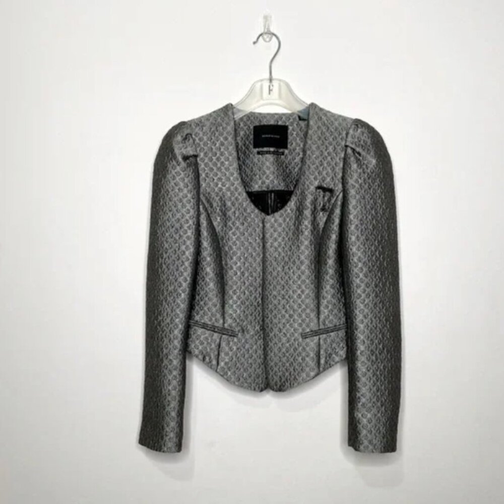 NWOT  Maison Scotch jacquard cropped blazer